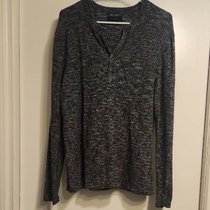 Treasure & Bond Black and Gray Sweater Button Down Henley